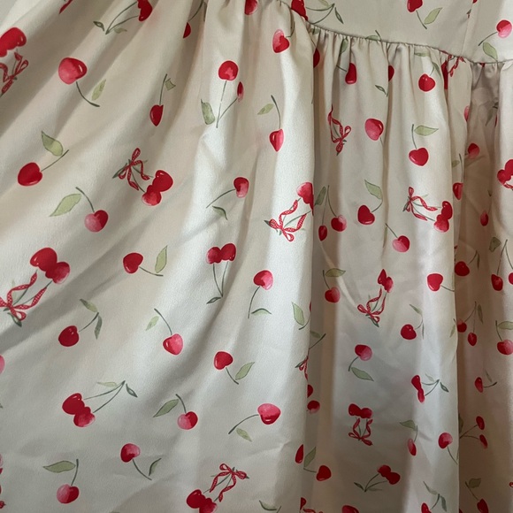 New! Miss Selfridge Cream w Cherries Patterned Dress women’s size 12 - Picture 7 of 16